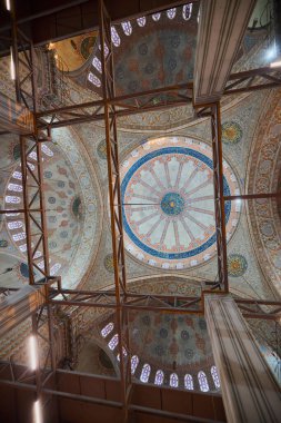 İstanbul, Türkiye 29-2022 tarihleri arasında, Mavi Cami 'nin yenilenmekte olan görüntüleri