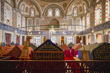 İstanbul Türkiye 28 Kasım 2022. Sultan Ahmed 'in mezarı, içeriden görüntüler..