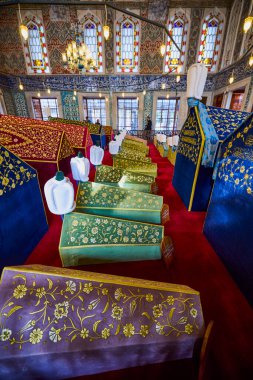 İstanbul Türkiye 28 Kasım 2022. Sultan Ahmed 'in mezarı, içeriden görüntüler..