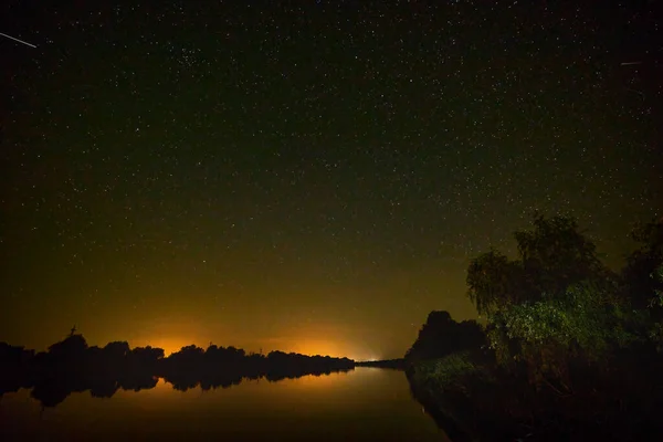 stock image starry night landscape on the Danube delta Romania