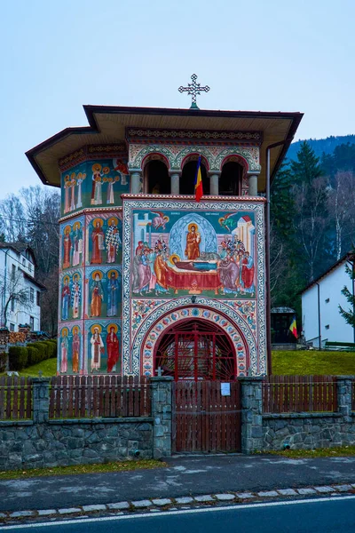 a beautiful church covered with a fresco in the town of Baile Tusnad Romania.