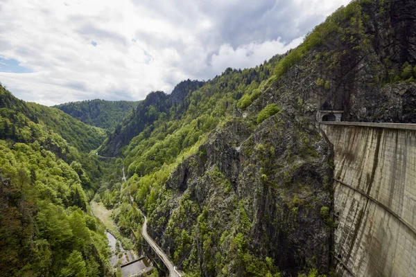 Landschaft Mit Dem Vidraru Staudamm Den Karpaten Rumänien Frühling — Stockfoto