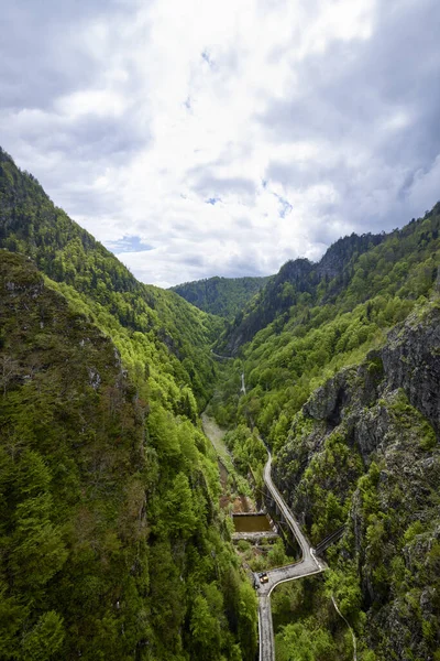 Paysage Avec Barrage Vidraru Dans Les Montagnes Des Carpates Roumanie — Photo