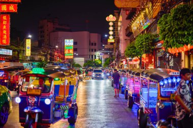 Bangkok Tayland 21-21 Mayıs 2023. Çin şehrinden görüntüler, Gece Hayatı.