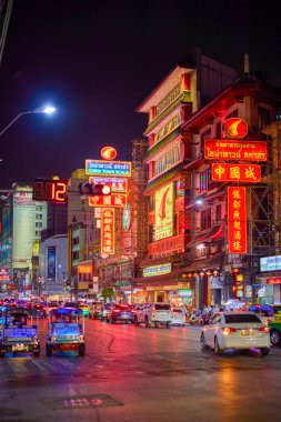 Bangkok Tayland 21-21 Mayıs 2023. Çin şehrinden görüntüler, Gece Hayatı.