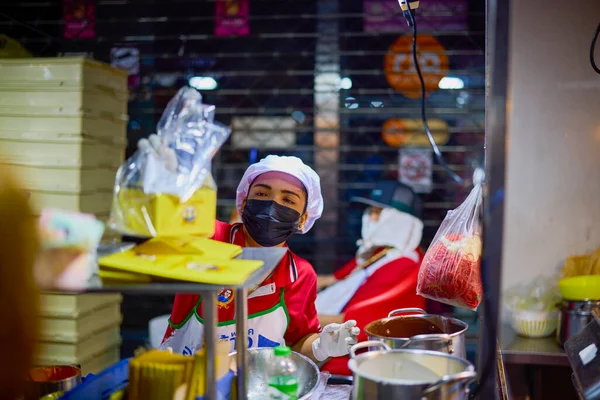 Bangkok Tailândia Maio 2023 Imagens Cidade Chinesa Mercado Alimentos Noite — Fotografia de Stock