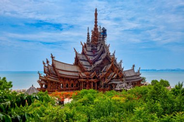 Pattaya Tayland 22 Mayıs 023.Dış görüntüler Doğruluk Sığınağı ile.