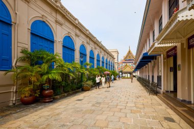 Bangkok, Tayland 23 Mayıs 2023. Grand Palace, Bangkok, Tayland 'ın göbeğinde bulunan bir binalar kompleksidir. Saray, Siyam Kralları 'nın resmi ikametgahı olmuştur..