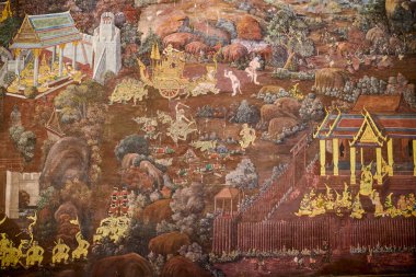 Bangkok, Tayland 23 Mayıs 2023. Grand Palace, Bangkok, Tayland 'ın göbeğinde bulunan bir binalar kompleksidir. Saray, Siyam Kralları 'nın resmi ikametgahı olmuştur..