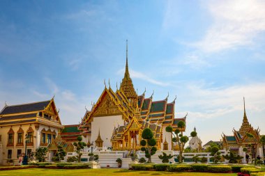 Bangkok, Tayland 23 Mayıs 2023. Grand Palace, Bangkok, Tayland 'ın göbeğinde bulunan bir binalar kompleksidir. Saray, Siyam Kralları 'nın resmi ikametgahı olmuştur..