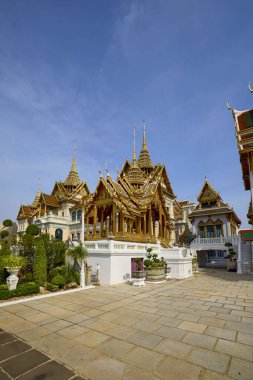 Bangkok, Tayland 23 Mayıs 2023. Grand Palace, Bangkok, Tayland 'ın göbeğinde bulunan bir binalar kompleksidir. Saray, Siyam Kralları 'nın resmi ikametgahı olmuştur..