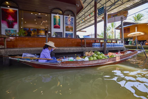 Damnoen Saduak Tailandia Mayo 2023 Los Canales Del Mercado Flotante —  Fotos de Stock