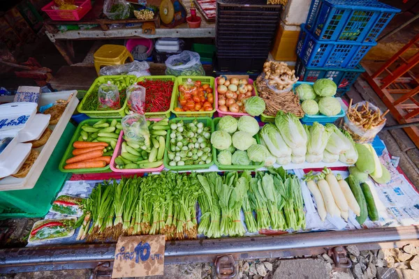 Mekong Tailandia May 2023 Imágenes Maeklong Railway Station Mercado Verduras —  Fotos de Stock