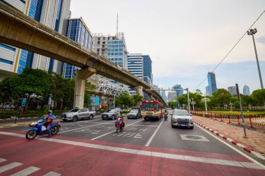 Bangkok Tayland 21 Mayıs 2023 Bangkok sokaklarından gelen trafik görüntüleri.