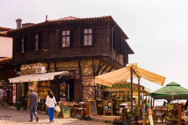 Sozopol Bulgaristan 13 Ağustos 2023. Burgaz 'ın 35 km güneyinde yer alan Sozopol şehrinden görüntüler, Karadeniz' deki bir yarımadada.