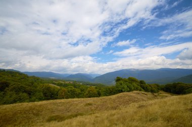 Romanya 'nın Karpat Dağları' nda Eylül ayında güzel bir dağ manzarası.