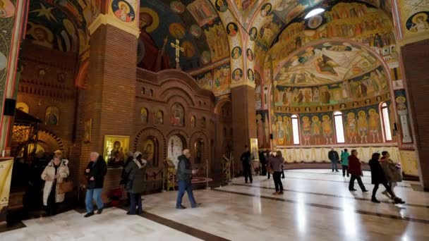 Curtea Arges Rumania Diciembre 2023 Imágenes Nueva Catedral Del Arzobispo — Vídeo de stock