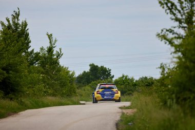 Albota, Arges Romania 09 Mayıs 2024, Arges Rallisi, rotanın ilk aşamasından görüntüler.