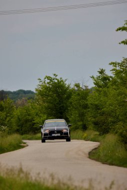 Albota, Arges Romania 09 Mayıs 2024, Arges Rallisi, rotanın ilk aşamasından görüntüler.