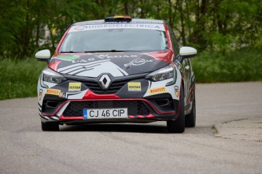 Albota, Arges Romania 09 Mayıs 2024, Arges Rallisi, rotanın ilk aşamasından görüntüler.