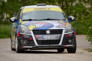 Albota, Arges Romania 09 Mayıs 2024, Arges Rallisi, rotanın ilk aşamasından görüntüler.