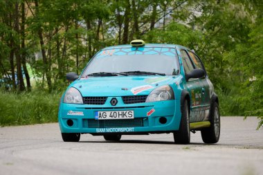 Albota, Arges Romania 09 Mayıs 2024, Arges Rallisi, rotanın ilk aşamasından görüntüler.