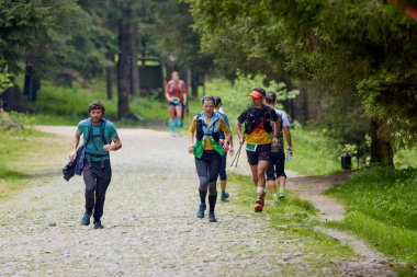 Moieciu Romanya 18 Mayıs 2024. Salomon Eco Run Moieciu Romanya Maratonundan görüntüler.