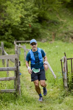 Moieciu Romanya 18 Mayıs 2024. Salomon Eco Run Moieciu Romanya Maratonundan görüntüler.