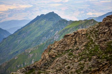 Romanya 'daki Fagarasi dağlarıyla bir yaz günü manzara.