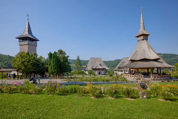 stock image Maramures Romania July 12, 2024. images Barsana Monastery in Romania, visit on a summer day.