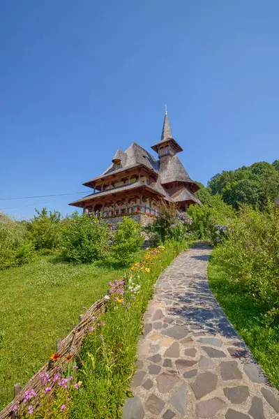 stock image Maramures Romania July 12, 2024. images Barsana Monastery in Romania, visit on a summer day.