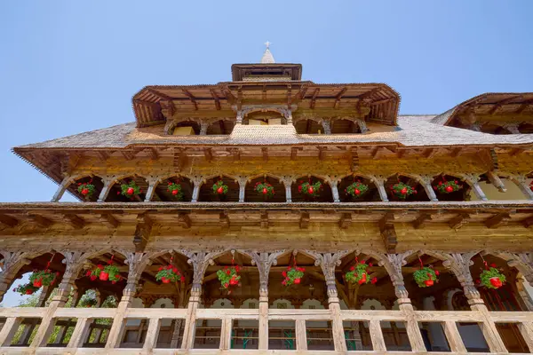 stock image Maramures Romania July 12, 2024. images Barsana Monastery in Romania, visit on a summer day.