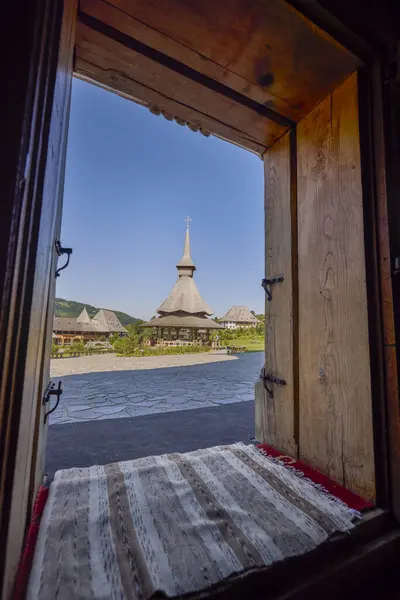 stock image Maramures Romania July 12, 2024. images Barsana Monastery in Romania, visit on a summer day.