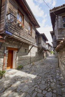 Nessebar Bulgaristan 30 Ağustos 2024 tarihinde, kültür ve mimari karışımı bir şehir olan Nessebar Bulgaristan 'ın eski tarihi merkezinden görüntüler.