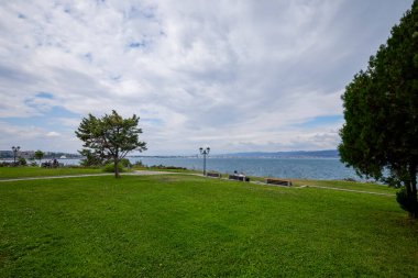 Nessebar Bulgaristan 30 Ağustos 2024 tarihinde, kültür ve mimari karışımı bir şehir olan Nessebar Bulgaristan 'ın eski tarihi merkezinden görüntüler.