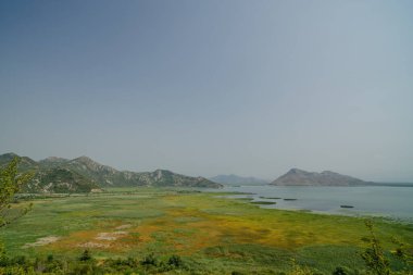 Balkan Yarımadası 'nın en büyük tatlı su gölü olan Skadar Gölü manzarası