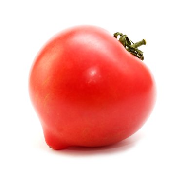 Round Pink tomato with a nose that produces heart shape when cut in half clipart