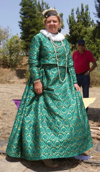 stock image Santa Brigida, Las Palmas, Spain - June 29 2024: Members of The Association for the Dissemination of the Canary Island History participate in historical reenactment of Battle of Batan, fought between pirates of Pieter van der Does and local militia