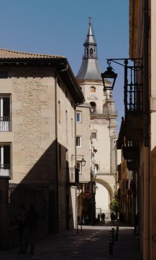 Vitoria-Gasteiz, Basque Country / Spain - September 07 2024: Visitors and locals enjoy a sunny day in the historical center of the city clipart