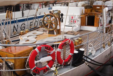 Las Palmas de Gran Canaria, İspanya - 30 Ocak 2025: İsveç eğitim gemisi Falken limana demirledi