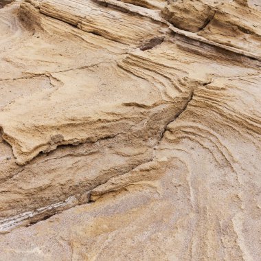 Gran Canaria, Las Palmas de Gran Canaria kıyısındaki El Confital plajındaki kayaların dokusu.