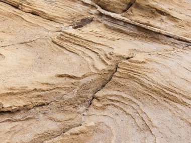 Gran Canaria, Las Palmas de Gran Canaria kıyısındaki El Confital plajındaki kayaların dokusu.