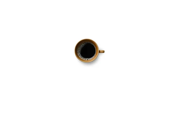Чашка Кофе Изолированы Белом Фоне Вырезка Пути Включены Вид Сверху — стоковое фото
