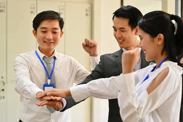Successful Business Team Stacking Hands Together Meeting Concept Corporate Unity — Stock Photo, Image