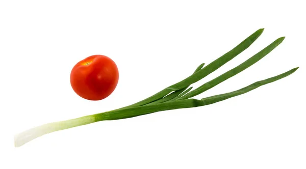 Rode Tomaat Jonge Een Witte Achtergrond — Stockfoto