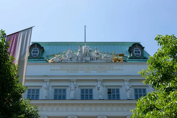 Viena Austria Junio 2023 Edificio Universidad Técnica Viena Plaza Karlsplatz —  Fotos de Stock