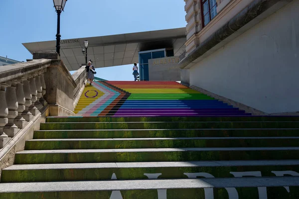 stock image Vienna, Austria - June 13, 2023: Stairs of the Albertina Art Museum in Vienna