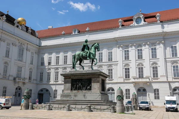 Wiedeń Austria Czerwca 2023 Pomnik Jeździecki Cesarza Józefa Placu Josefsplatz — Zdjęcie stockowe