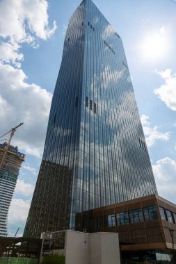 Viyana, Avusturya - 14 Haziran 2023: Viyana Uluslararası Merkezi Gökdelenleri 