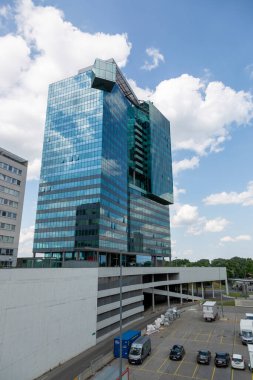 Viyana, Avusturya - 14 Haziran 2023: Viyana Uluslararası Merkezi Gökdelenleri 